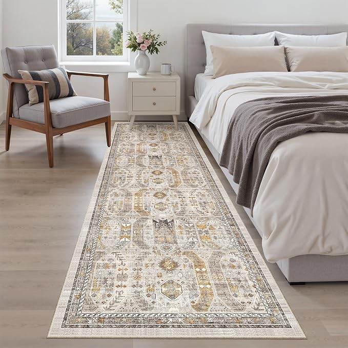 Madane Runner Rug 2'6''x8' Kitchen Runner, Hallway Runner Printed Vintage