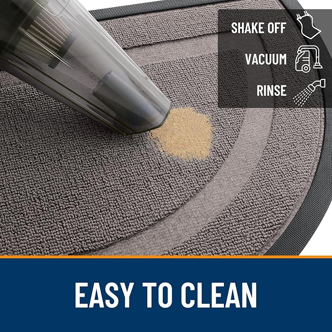 OLANLY Half Circle Door Mat Indoor Outdoor Entrance Welcome, Waterproof