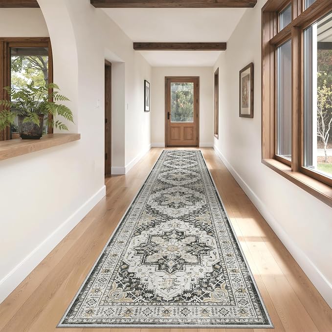 Madane Hallway Runner Rug 2'6''x14' Kitchen Runner, Non Slip Vintage Runners
