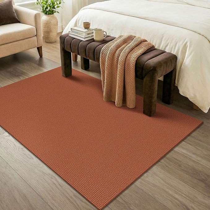 KOZYFLY Washable 4x6 Entry Woven Area Rug, Braided Throw Rugs