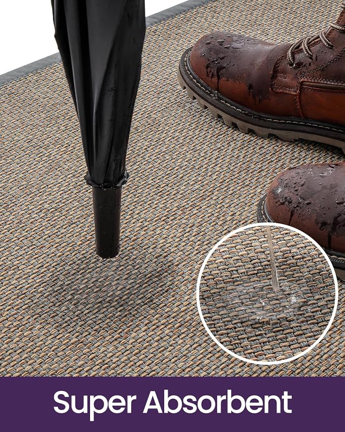 DEXI Ultra Thin Entryway Indoor Door Mat 24x36, Non Slip Rubber Backing Inside