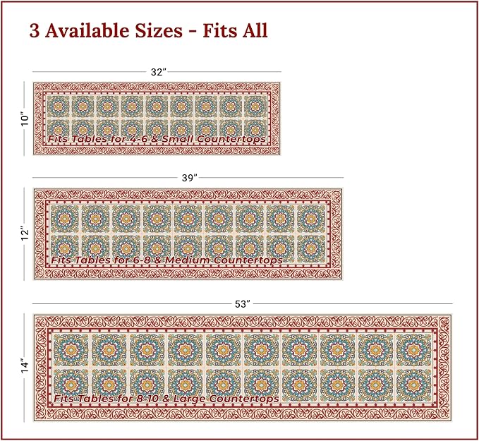 Heat Resistant Table Runner, 53 x 14 Inch