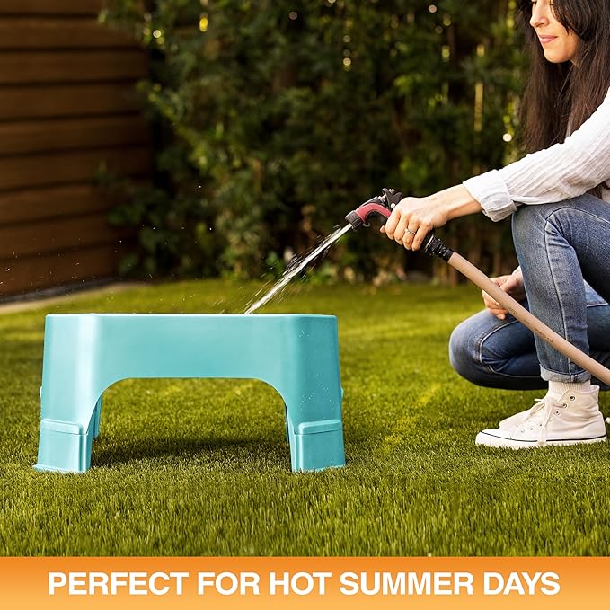 Neater Pet Brands Extra Large Water Bowl for Dogs, Elevated Outdoor Dog Water Bowl (2.25 Gallon XL Capacity), Big Trough Style Food Dish for Indoors or Outside, No Spill Large Dog Bowls, Aquamarine