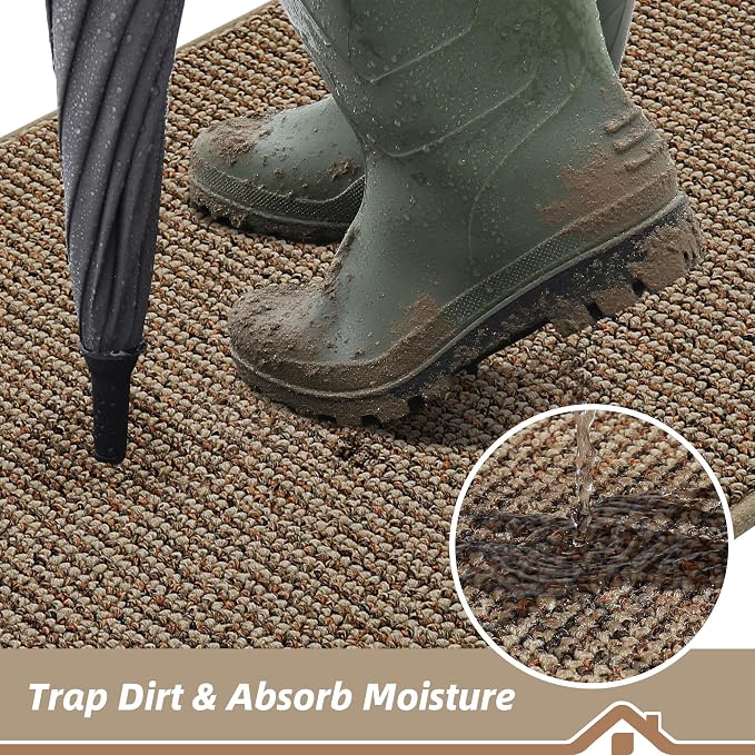 BEQHAUSE Dirt Trapper Door Mat 32" x 72", Non-Slip Washable Doormats Entrance