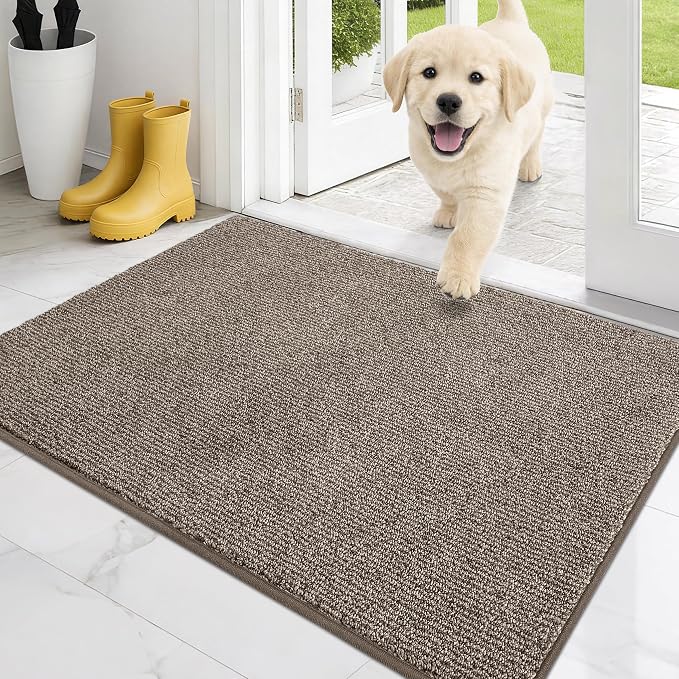 PURRUGS Dirt Trapping Door Mat 24" x 35.5", Non-Slip Machine Washable Entry Rug