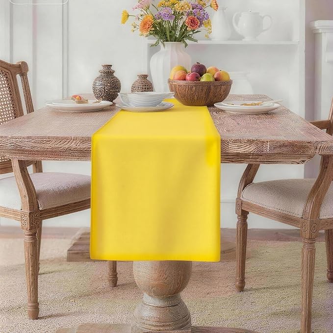 MEANMOY Yellow Table Runner 36 Inches Long Waterproof Table Runners | Washable