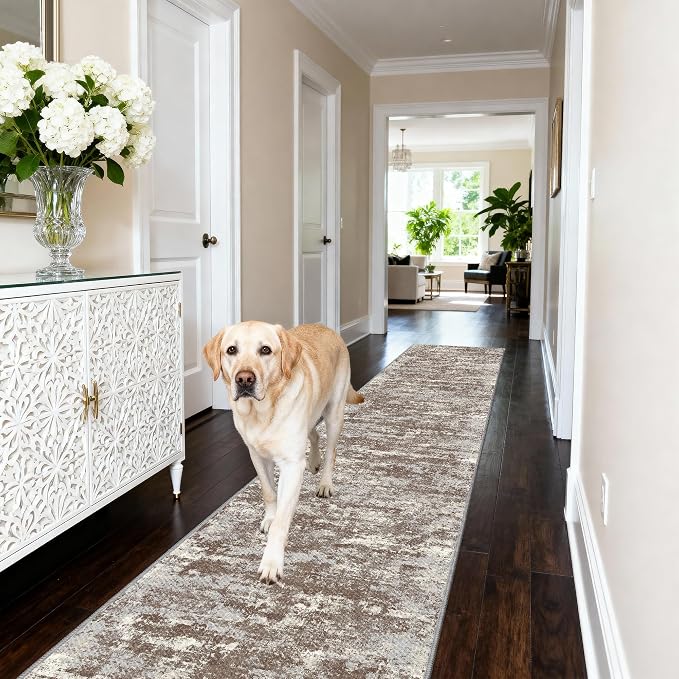 Washable Carpet Runners for Hallway 12ft-Non Slip Floor Runners for Dogs