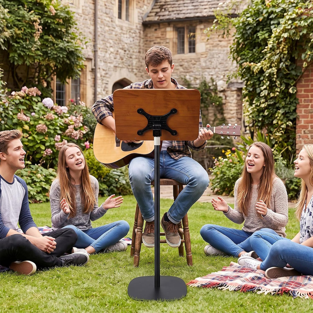 Music Stand for Sheet Music, Heavy Duty Stable Base, Black