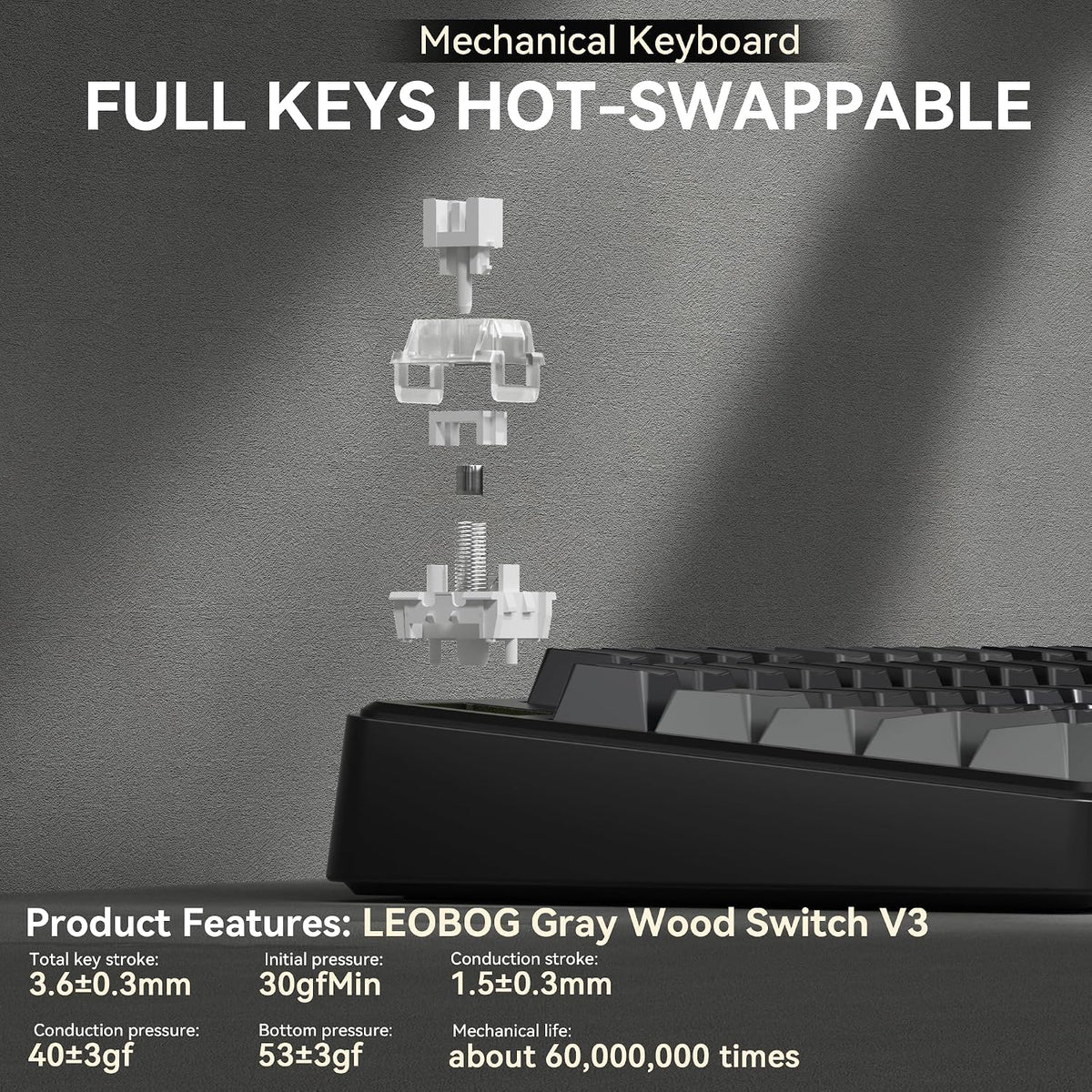 SOLAKAKA A75 75% Wireless Gaming Keyboard with Multifunction Knob, Black