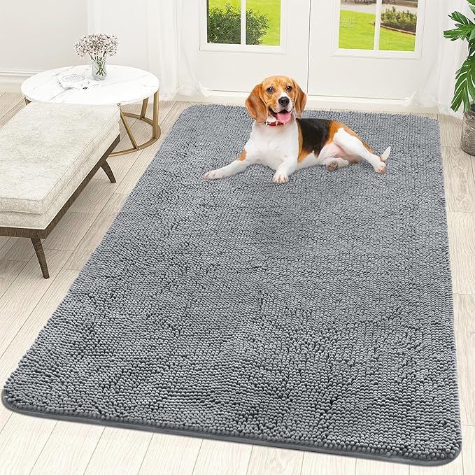 OLANLY Dog Door Mat for Muddy Paws 70x46, Absorbs Moisture and Dirt, Absorbent