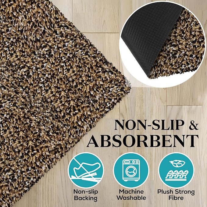 Premium Microfiber Indoor Door Mat – 24"x36" Washable Entry Mat, Waterproof