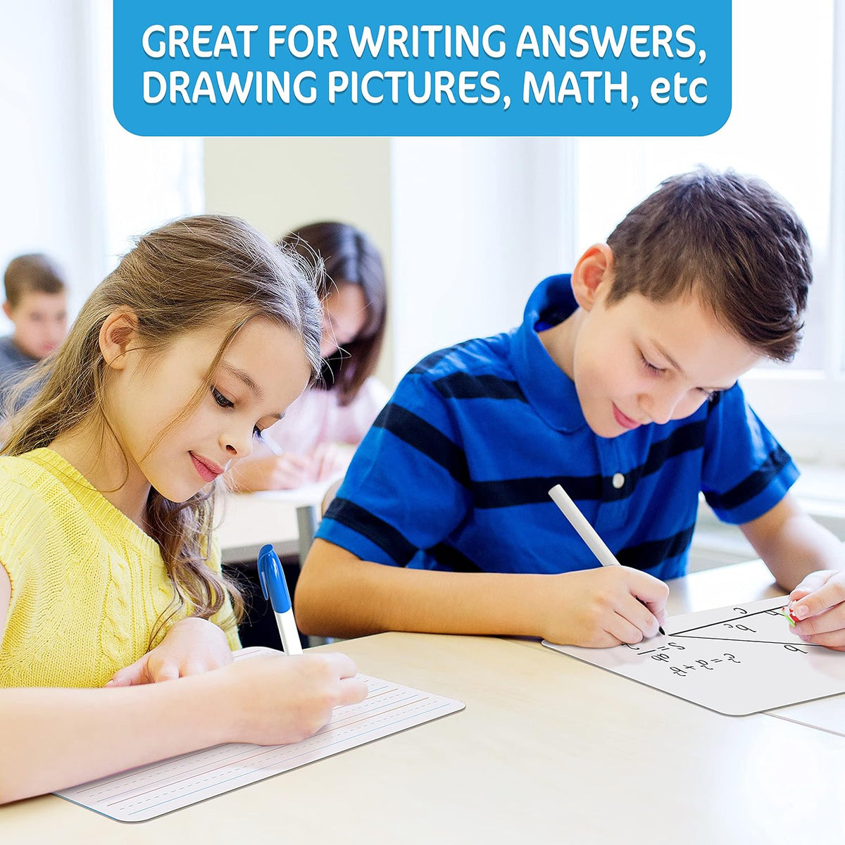 10 Pack 9x12 Mini Lined Dry Erase White Board Double Sided for Students Kid