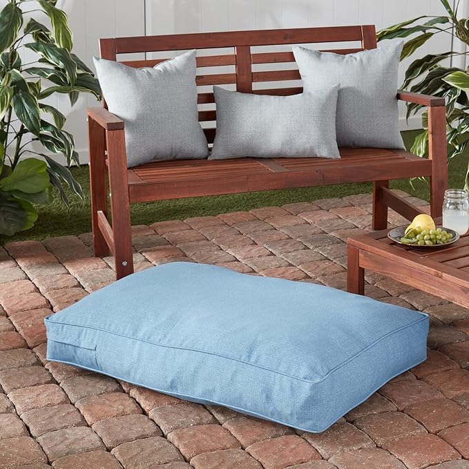 Charlie Rectangle Indoor/Outdoor Pillow Style Dog Bed, Denim, Small (24" x 36")