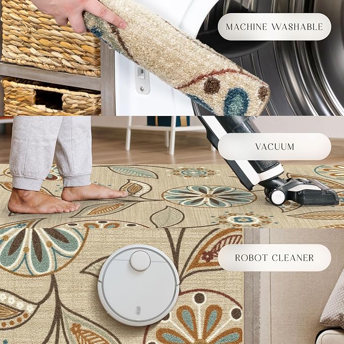 Maples Rugs Reggie Floral Kitchen Rug