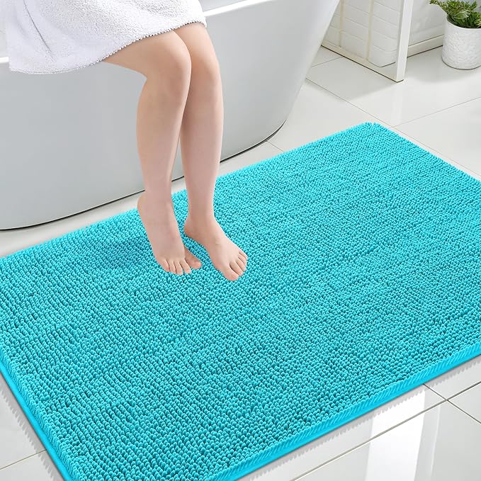 OLANLY Large Bathroom Rugs 47x32, Extra Soft Absorbent Chenille Bath Rugs