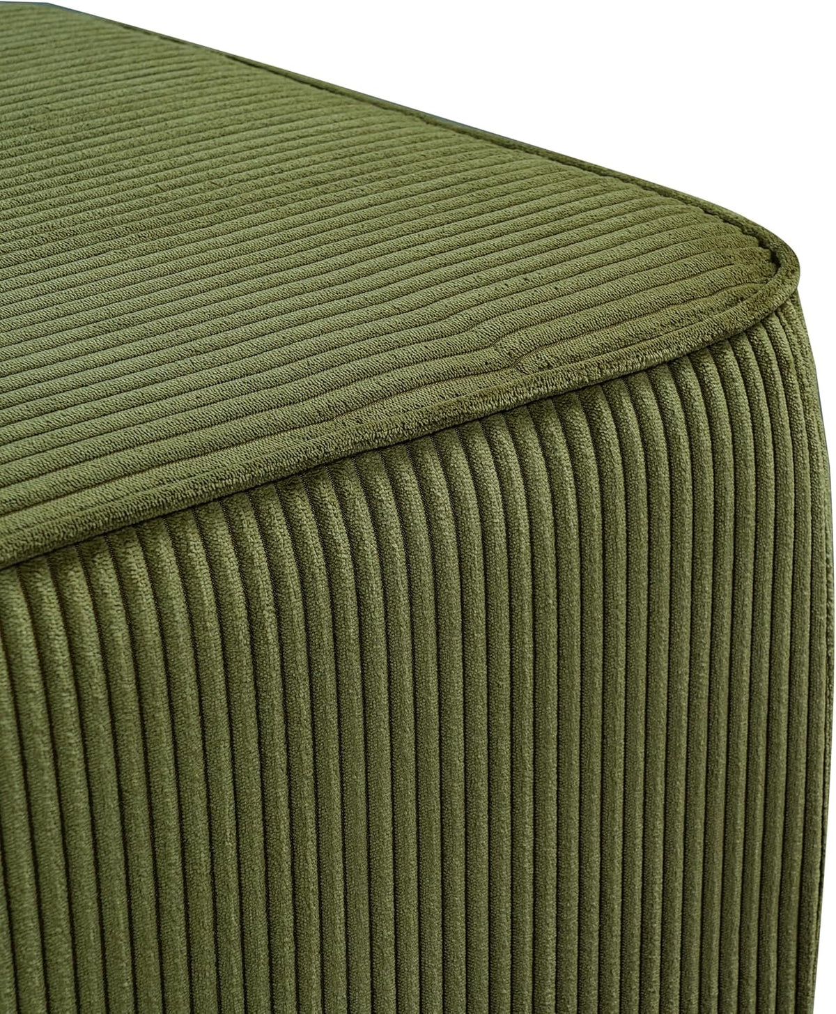 Christopher Knight Home Isa Corduroy Pouf Ottoman Foot Rest, Square Fabric Pouffe Ottoman Footstool, Living Room Sofa Couch Extra Seat, Modern Coffee Table for Home Office/Bedroom, Olive Green