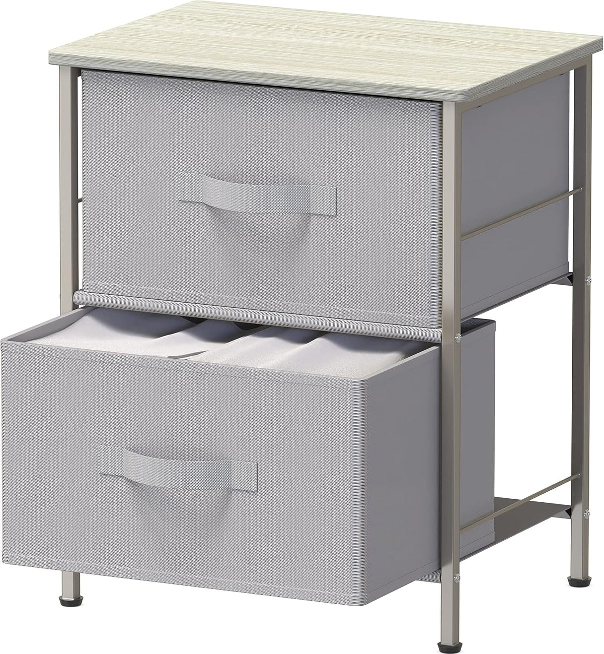 Simple Houseware 2 Tier Night Stand Dresser Organizer Drawer, Gray