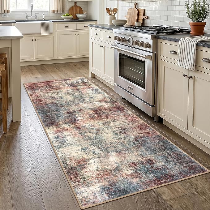 IOHOUZE Abstract Runner Rug 3x7 Ft Washable Runners