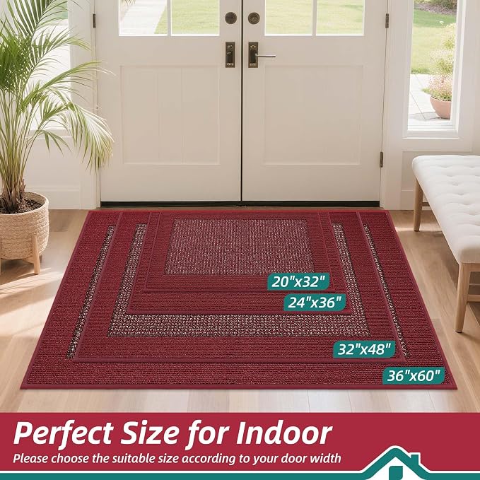 BEQHAUSE Indoor Door Mat 32" x 48", Dirt Trapper Door Mats Non-Slip Entryway