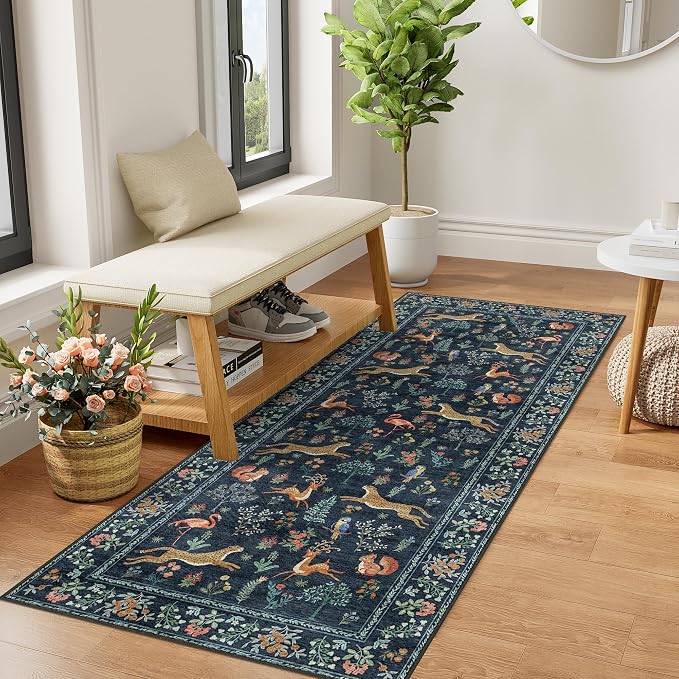 DUKINO 2x5 Rug for Hallway, Washable Kitchen Runner Rug