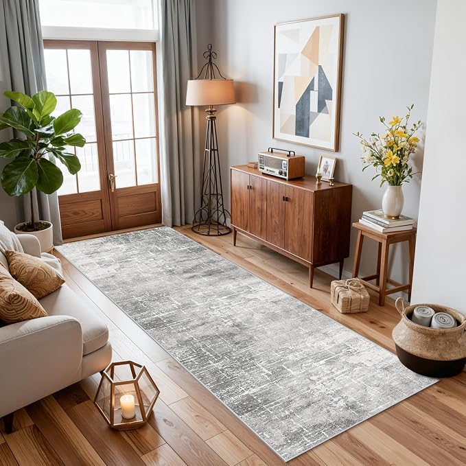 HY HAOYUNLAI Abstract 2x8 Runner: Washable Non-Slip 8ft Hallway Carpet