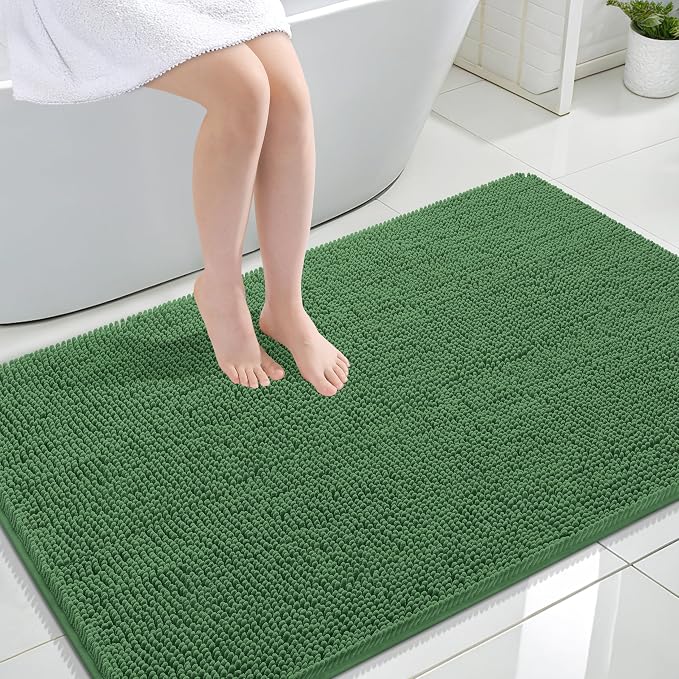 OLANLY Large Bathroom Rugs 44x32, Extra Soft Absorbent Chenille Bath Rugs