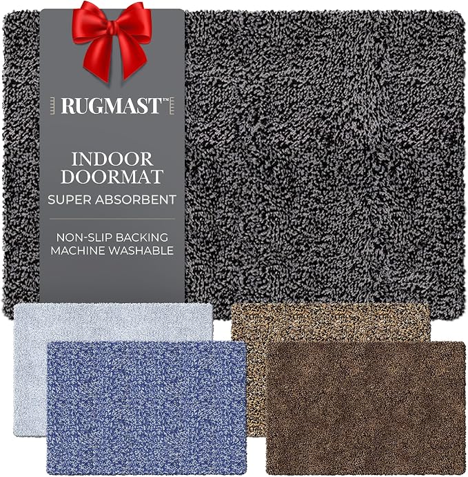Premium Microfiber Indoor Door Mat – 20"x30" Washable Entry Mat, Waterproof