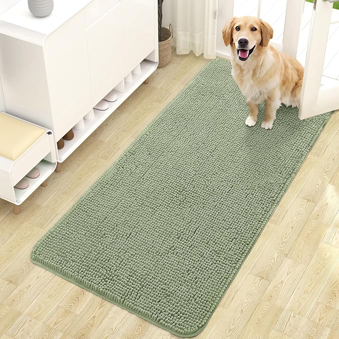 OLANLY Dog Door Mat for Muddy Paws 47x24, Absorbs Moisture and Dirt, Absorbent
