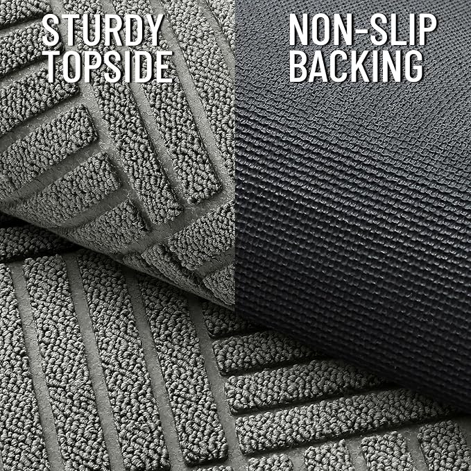 OLANLY Front Door Mat Outside Entrance 47x32, Heavy Duty Sturdy Natural Rubber