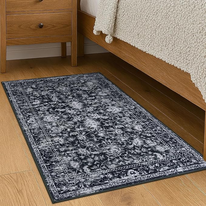 KILOCOCO Small Area Rug 2x3 Entryway Rugs Printed Vintage Moroccan Floral