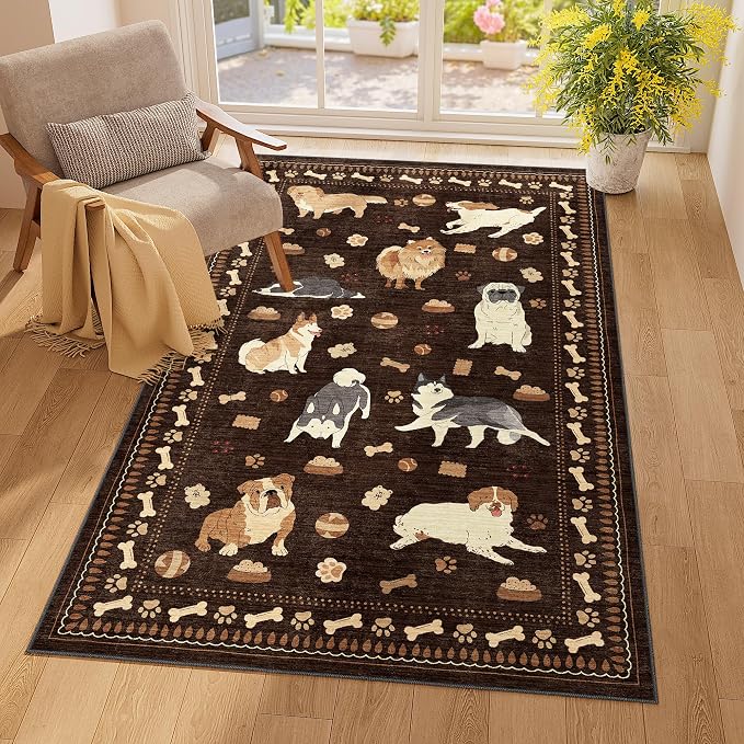 DUKINO 3x5 Area Rug, Lightweight Washable Entryway Rug