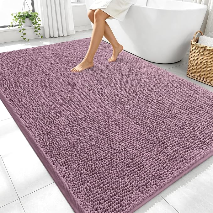 OLANLY Large Bathroom Rugs 70x46, Extra Soft Absorbent Chenille Bath Rugs