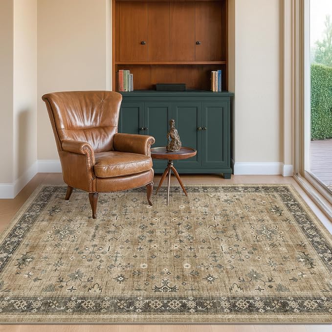 Boho Earth Tone 4x6 Large Entryway Rug