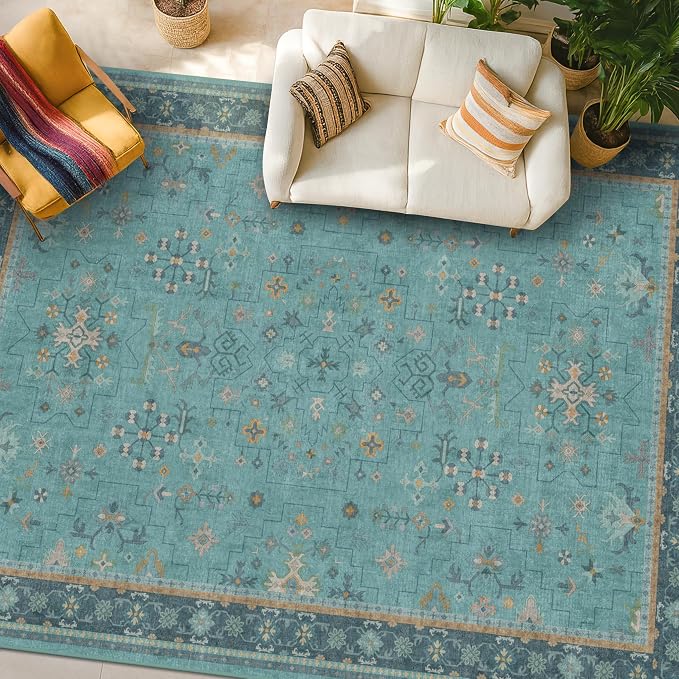 Boho 8x10 Large Teal Green Rugs