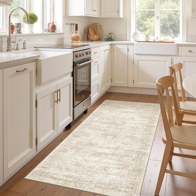 3x6 Runner Rug Non Slip, Thin Entryway Washable Rug