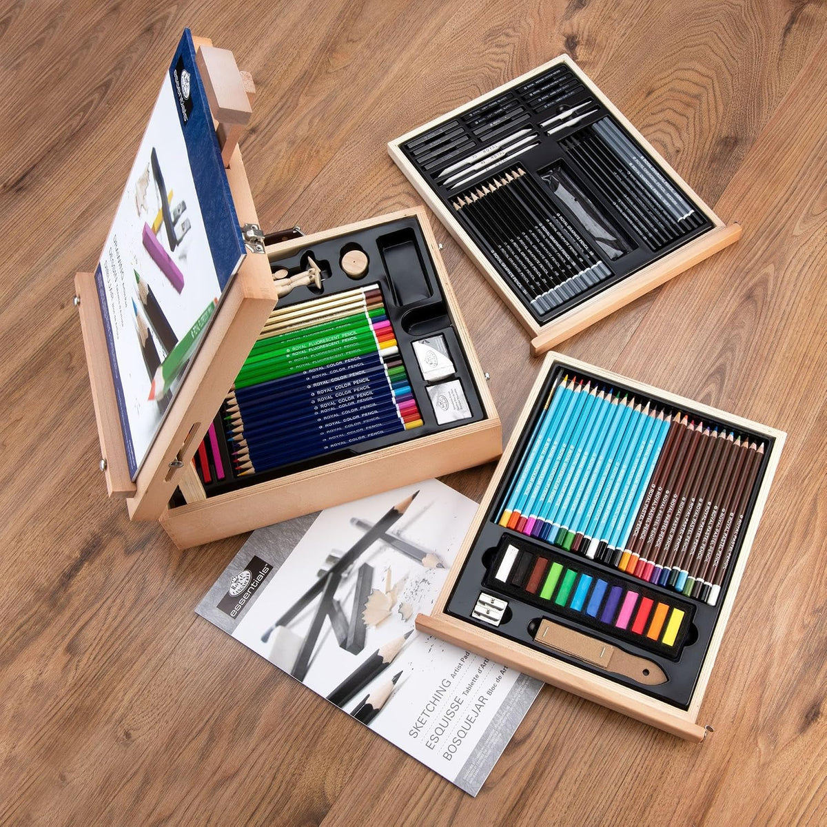 Royal & Langnickel 124-Piece Sketching and Drawing Easel Artist Set