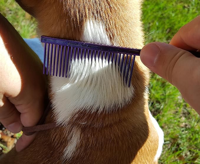 Resco Professional Anti-Static Dog, Cat, Pet Comb for Grooming, Medium Tooth Spacing, 1-Inch Pins