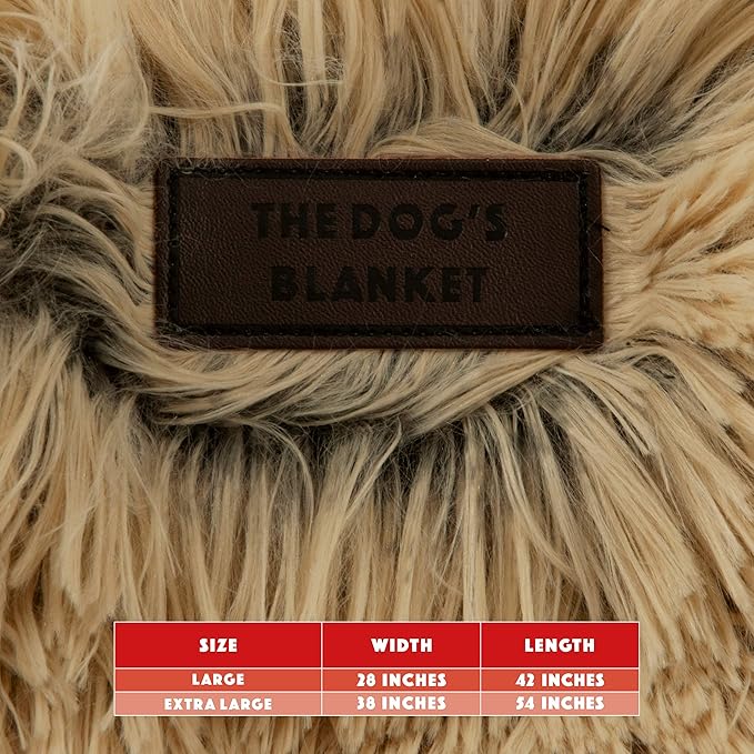 The Dog’s Blanket – Faux Fur Dog Blanket, Beige, Large, 28x42