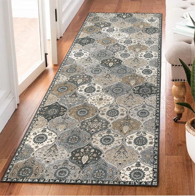 Lahome Moroccan Trellis Kitchen Runner Rug, 2x5 Washable Runners