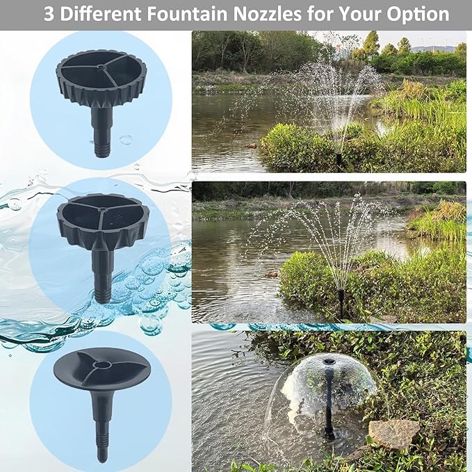 Pond Filter with Pump Fountain Kits, Submersible Pump Pond Fountain Koi Pond