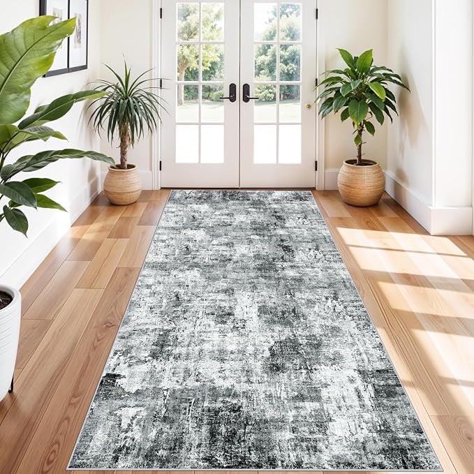 4x10 ft Extra Wide Hallway Rug – Non-Slip Washable Rubber-Backed Large Carpet