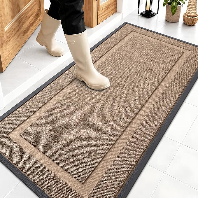OLANLY Front Door Mat Indoor Outdoor Entrance, Waterproof All-Season,