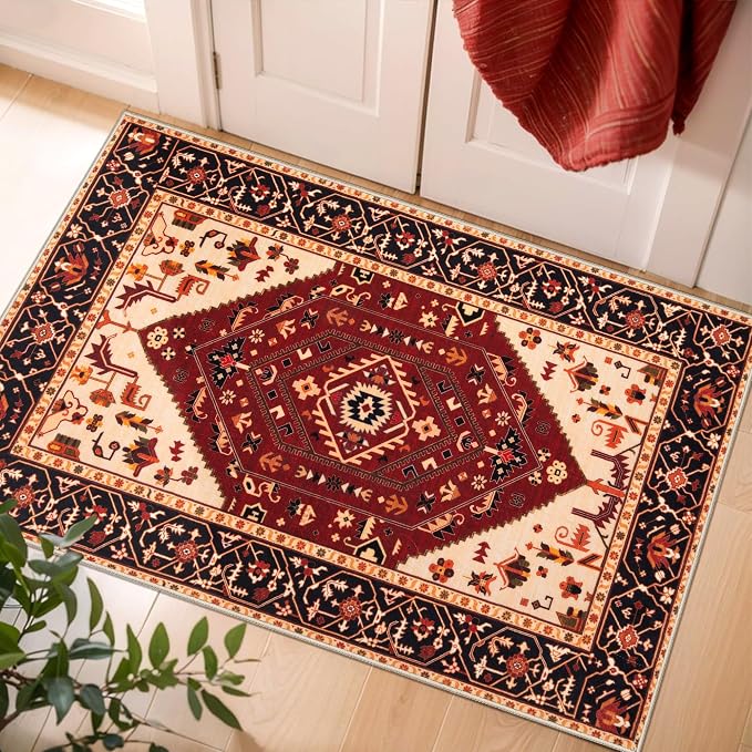 SERISSA Boho Rugs for Entryway, 2x3 Washable Non-Slip Entryway Rug Small Area