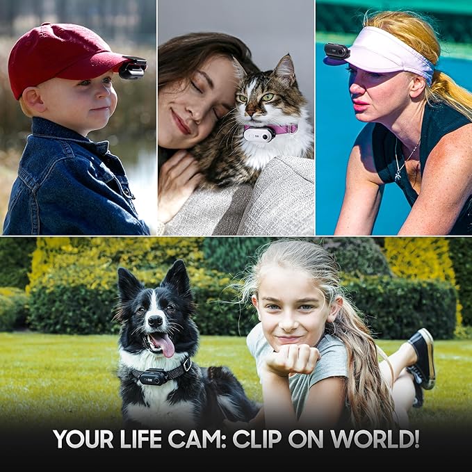 4K UHD Dog& Cat Pet Camera Collar, Video Recorder with Phone App View, Outdoor & Indoor POV Action Cam for Small and Medium-Black Cam-Collar Pink M 64g