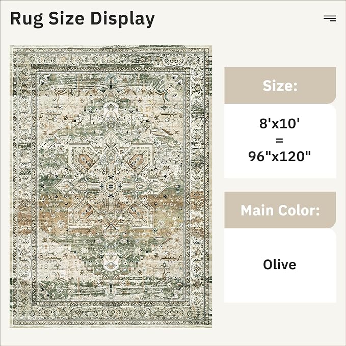 Soalmost Washable Area Rug 8x10, Large Soft Rugs
