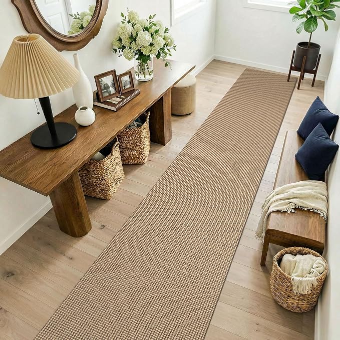 KOZYFLY Boho 2x14 Runners Rugs for Hallway, Long Washable Runner Rug, Woven Non
