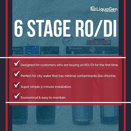 LiquaGen- Aquarium Reef Reverse Osmosis Deionization Water Filter System + TDS