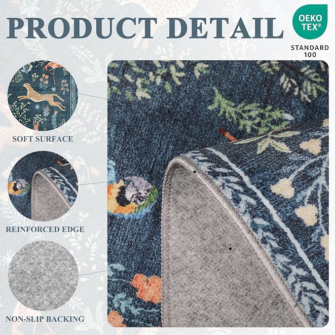 DUKINO Runner Rug, 2x8 Washable Kitchen Rugs