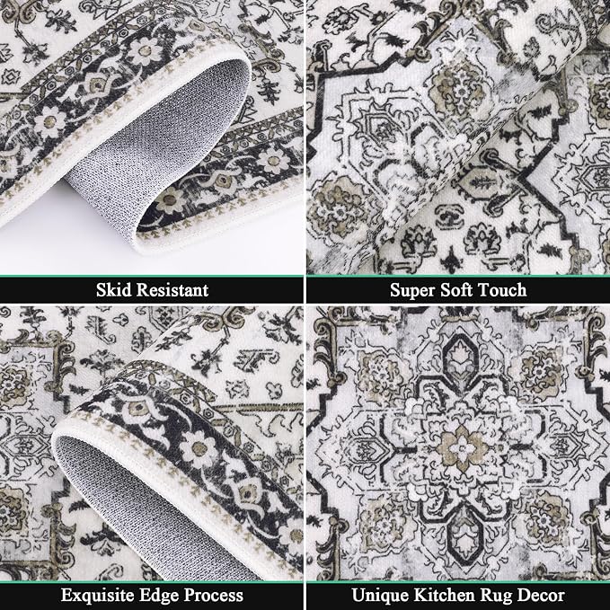 HEBE Boho Kitchen Rug Sets 3 Piece