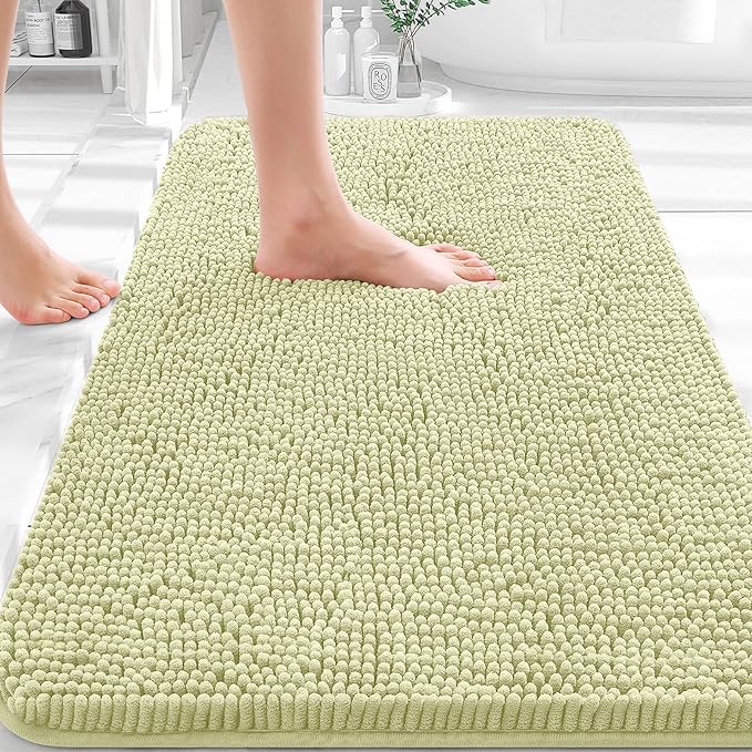 OLANLY Bathroom Rugs 30x20, Extra Soft Absorbent Chenille Bath Rugs, Rubber
